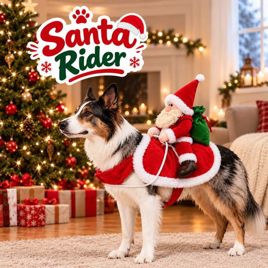 Disfraz Navideño "Santa Rider" para Perros y Gatos