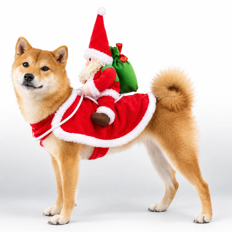 Disfraz Navideño "Santa Rider" para Perros y Gatos
